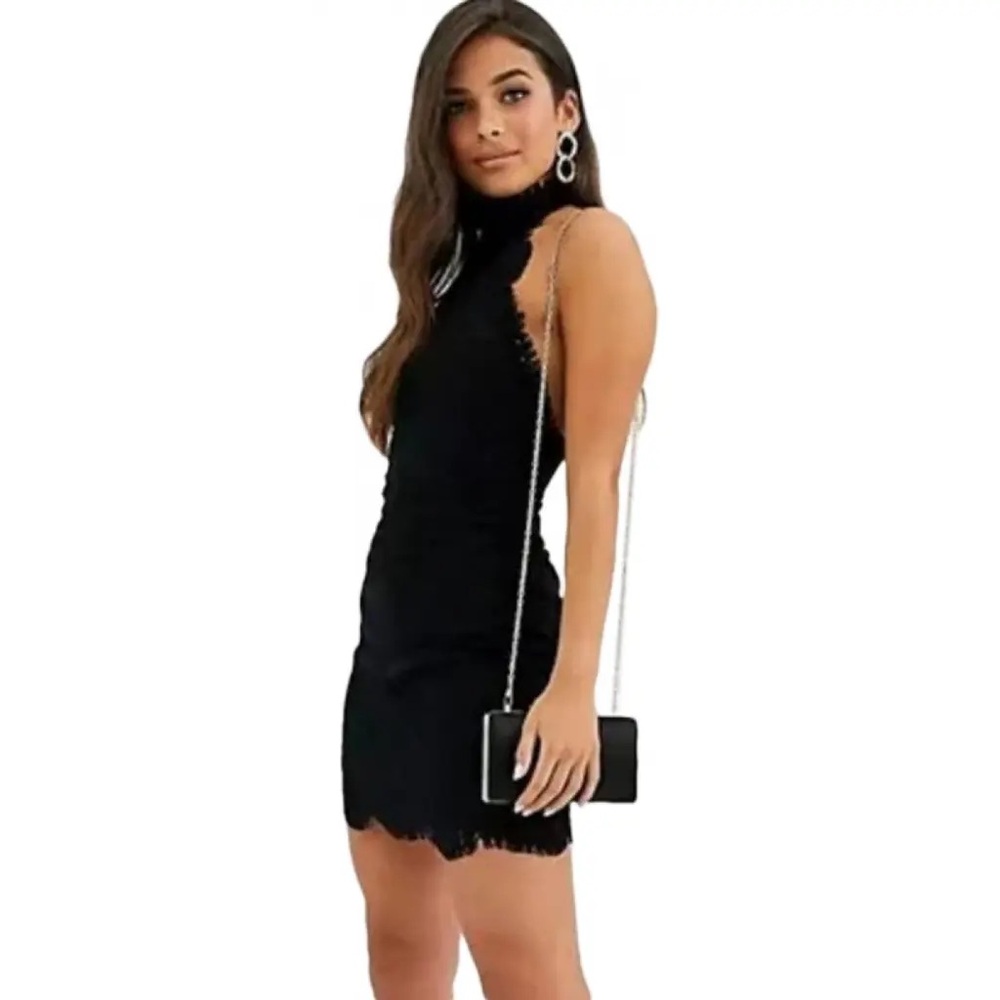 NWT FREE PEOPLE Harper Halter Lace Mini Dress with Open Back